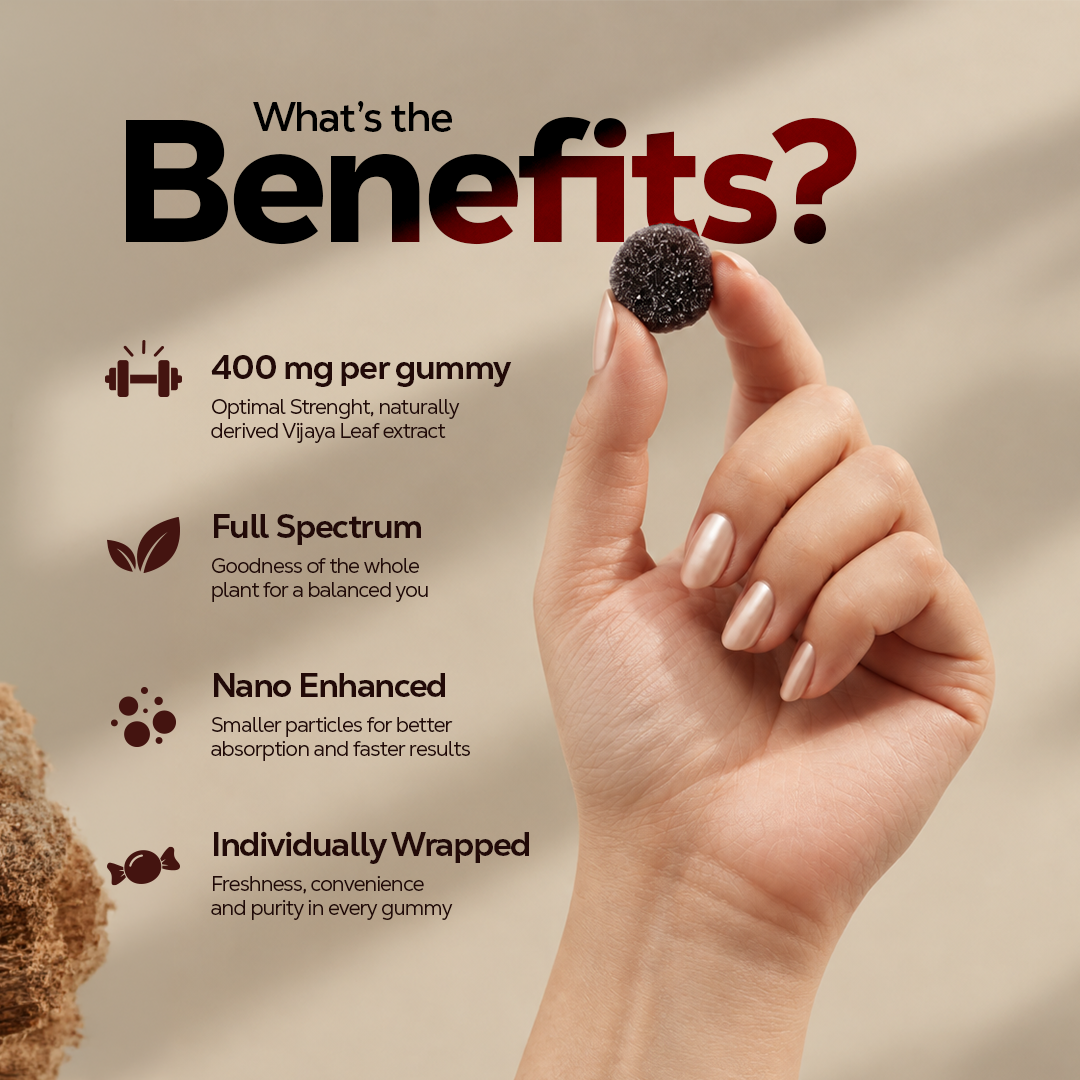 200 mg Vijaya Leaf Extract Gummies Blackcurrant